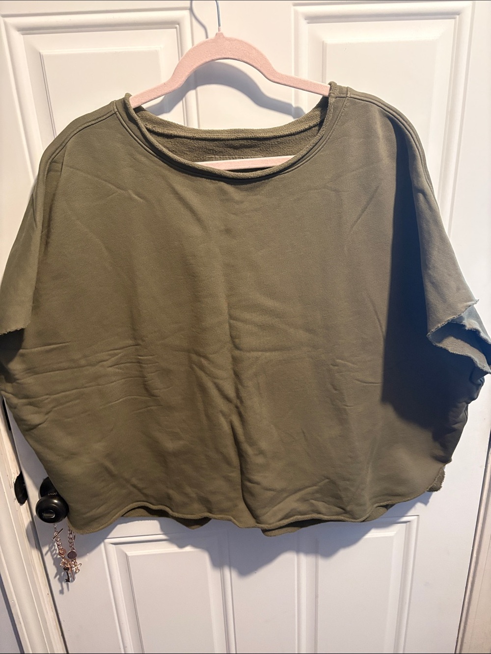 Frank & Eileen Olive Crewneck Short Dolman Sleeve Sweater